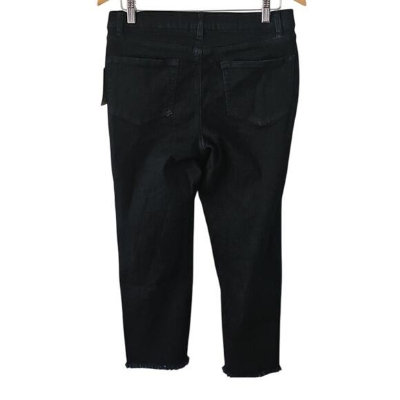 Denim & Co. Women’s Petite Size 10P Ankle Jeans – Dark Wash Frayed Hem NWOT - Picture 3 of 7